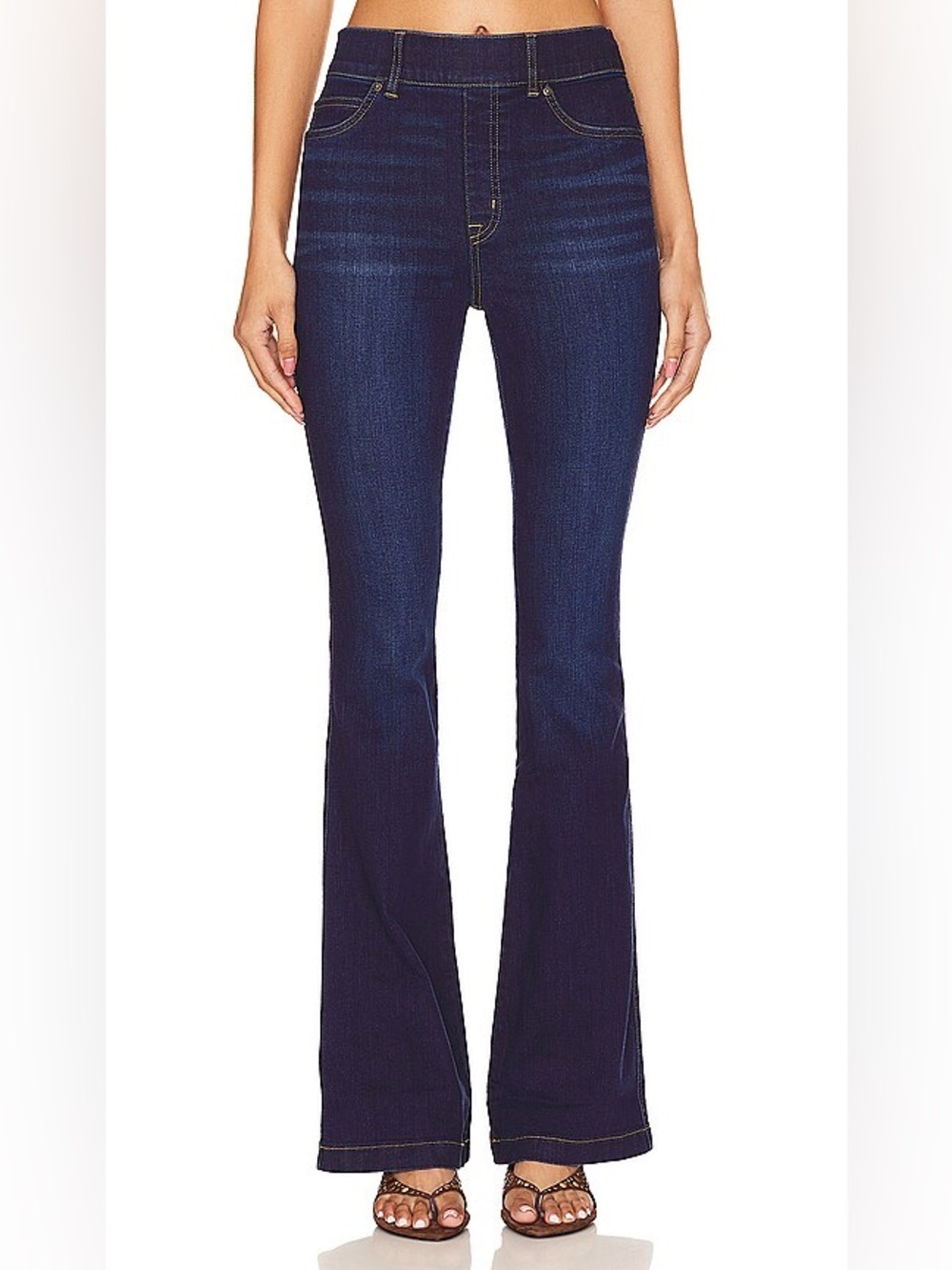 SPANX Spanxshape EveryWear Flare Jeans Pull-On Midnight Shade Blue Medium